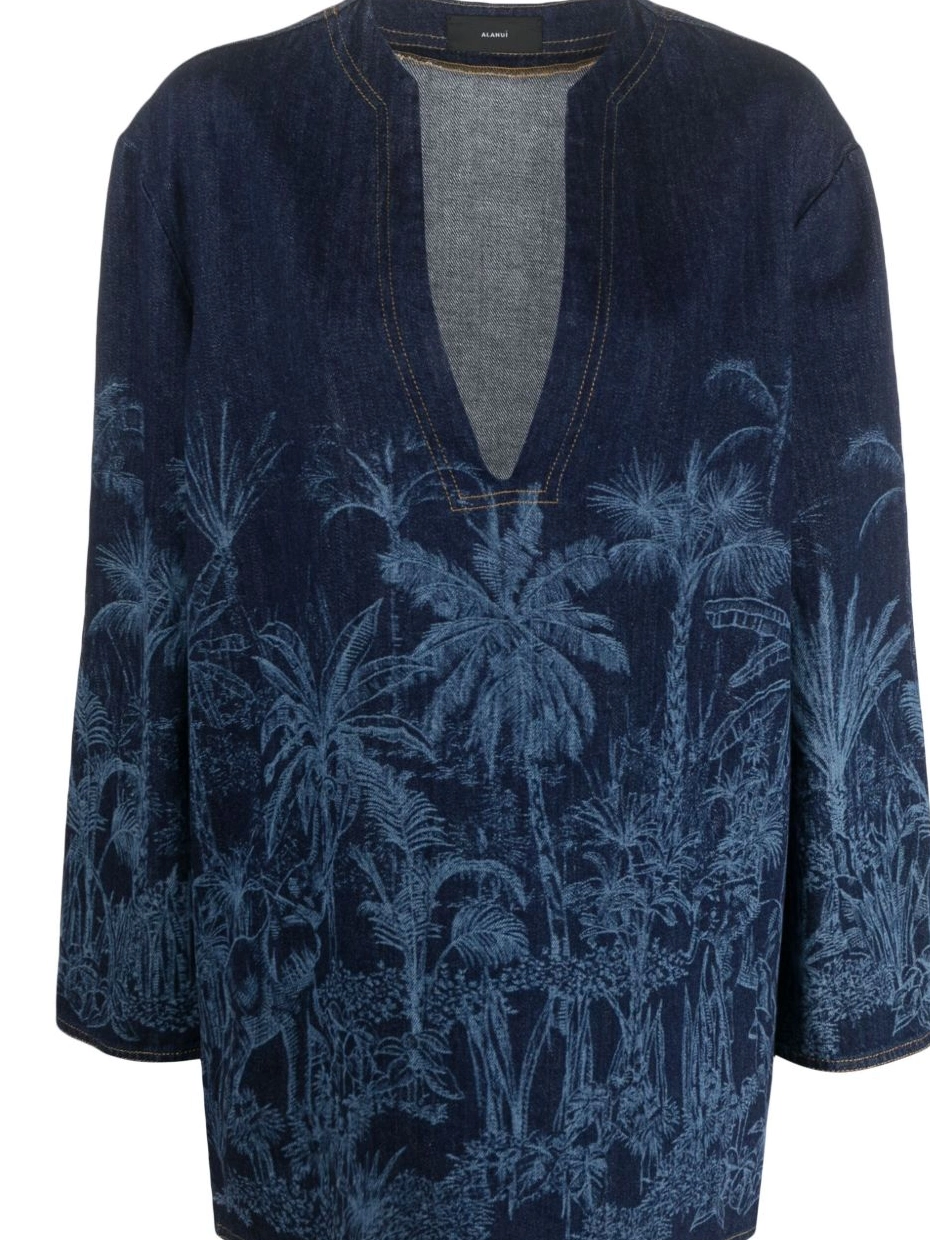 Affordable Jungle Alanui tunic denim Toile de Jouy Women 0724
